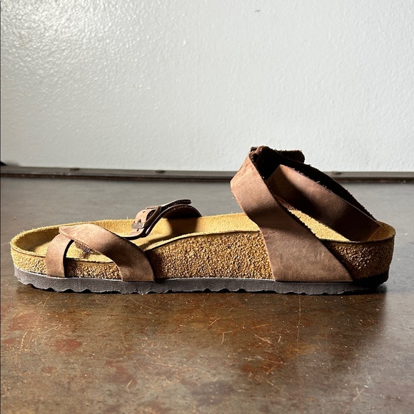 Birkenstock Yara Oiled Leather Brown Strappy Ankle Wrap Sandal Size 39 - Picture 6 of 12